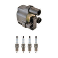 Hitachi COP Ignition Coil & Bosch 4 Nickel Spark Plugs Kit for Mazda MPV (1989–1998)