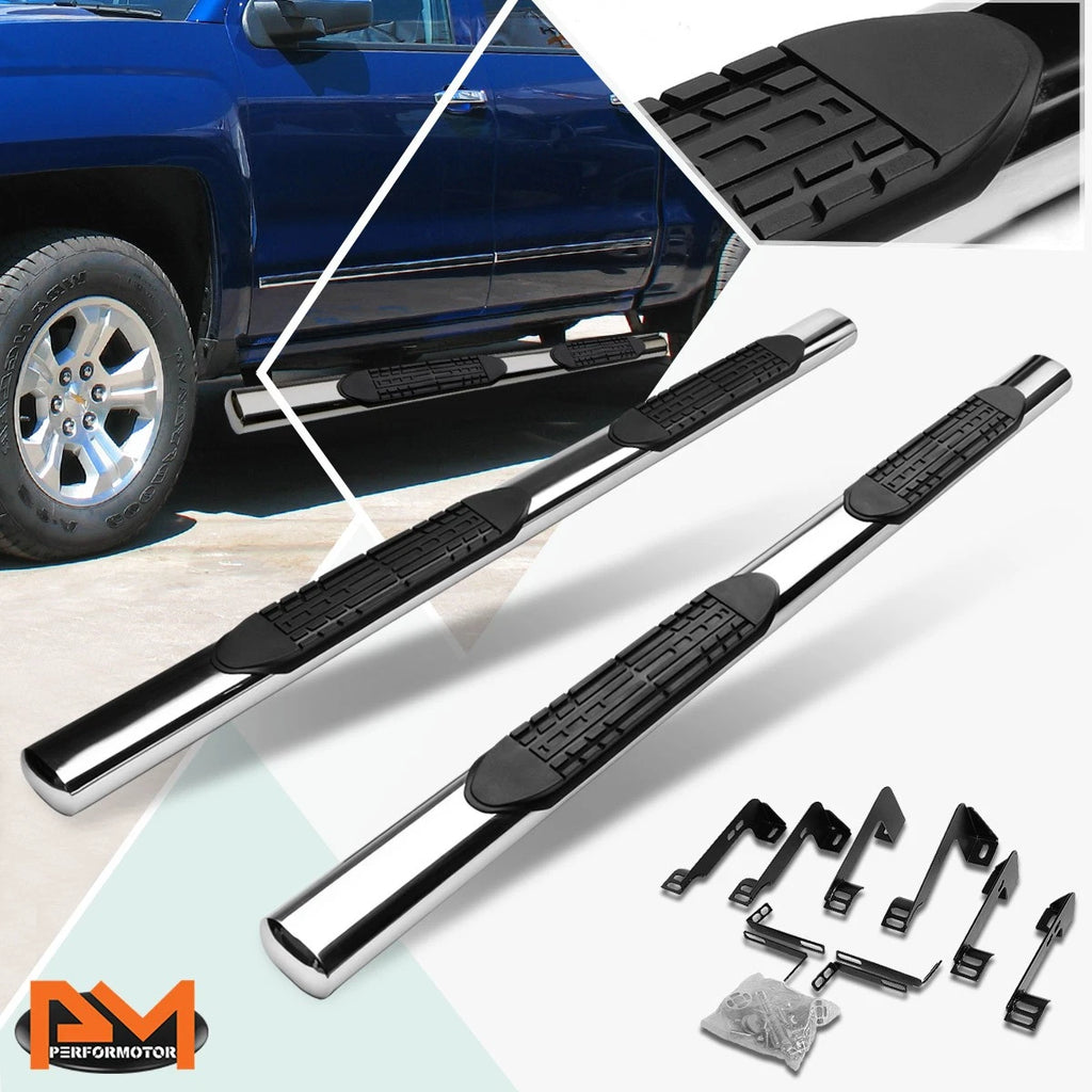 4" Chrome Nerf Bars for Chevy Silverado Crew Cab (1999–2014)