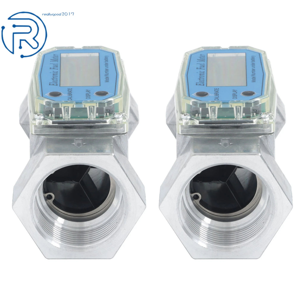 2X Digital Flow Meter 1.5" for Liquid Measurement (10.5-74 GPM)
