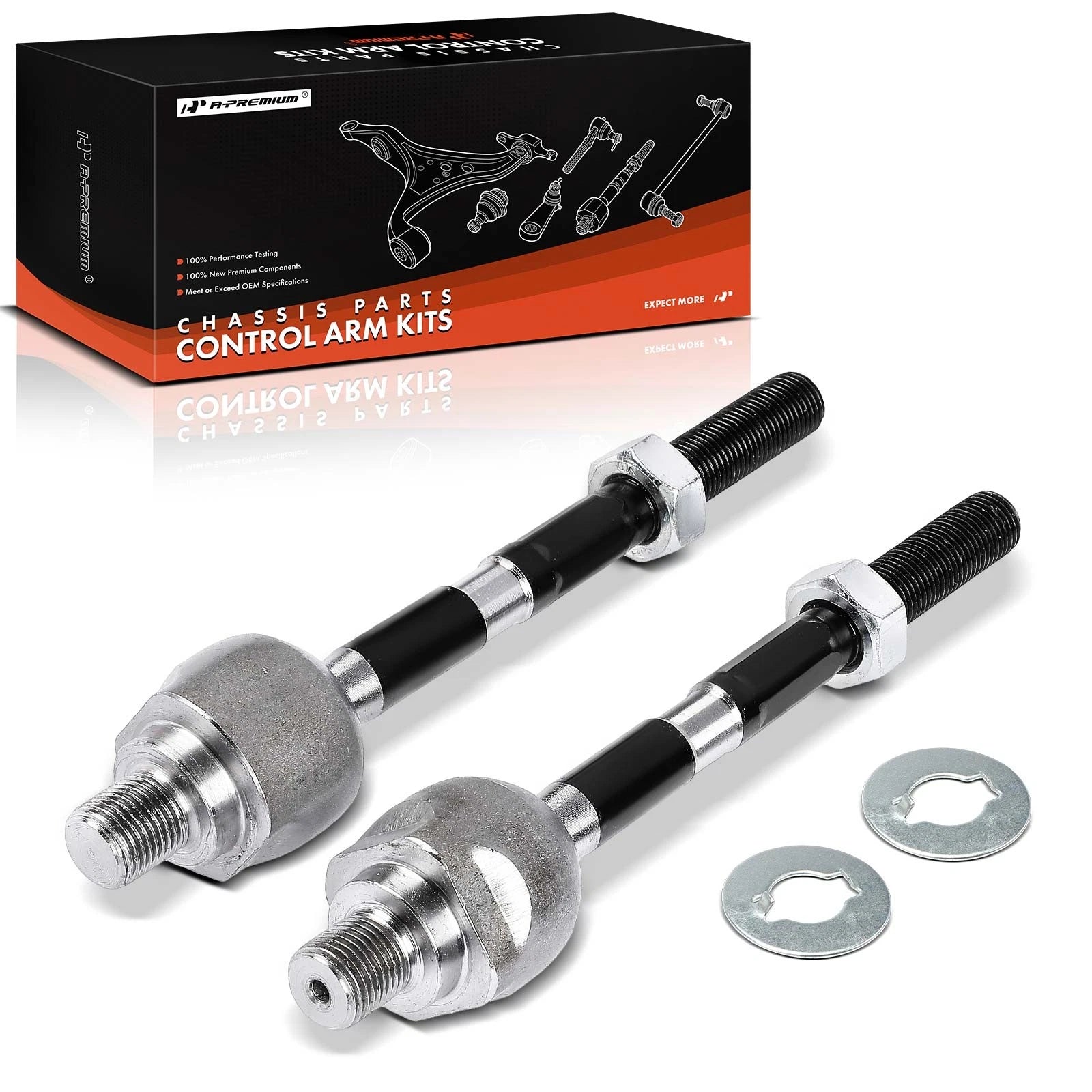 2X Front Inner Side Tie Rod End with Gasket for Kia Rio Rio5 (2006–2011)