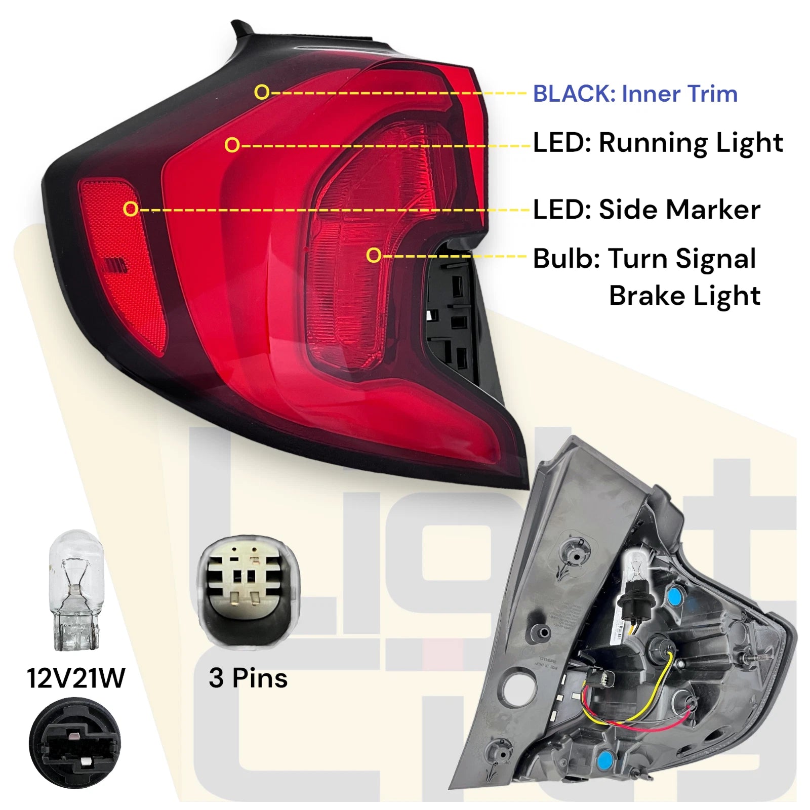 Outer Driver Tail Light LH for GMC Terrain (2018–2021)