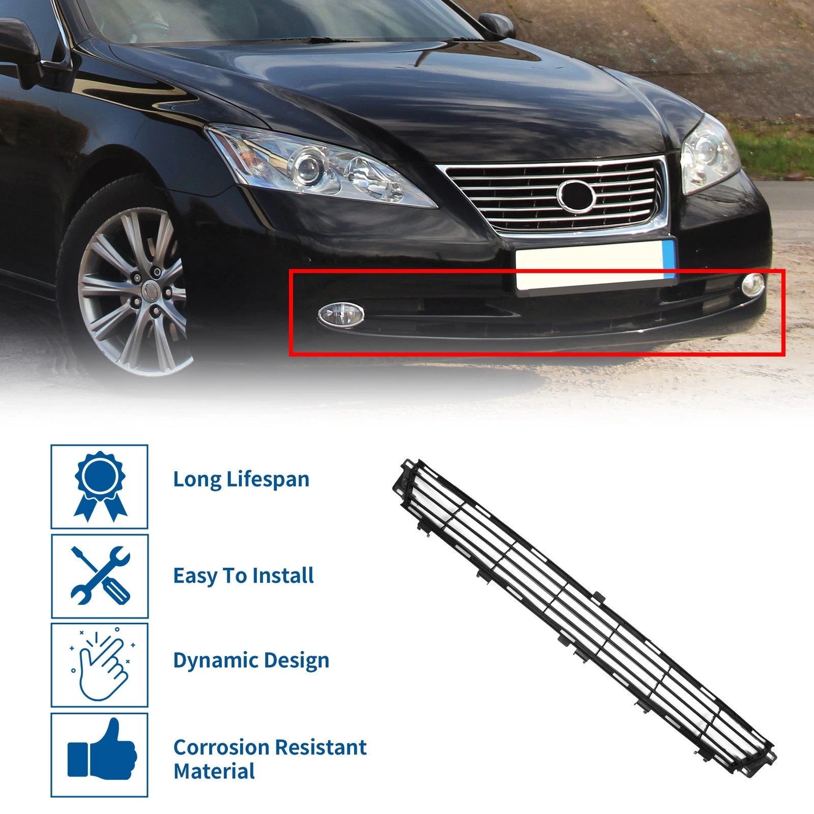 Front Lower Hood Bumper Grille for Lexus ES 350 (2010–2012) No. 5311333010 Black