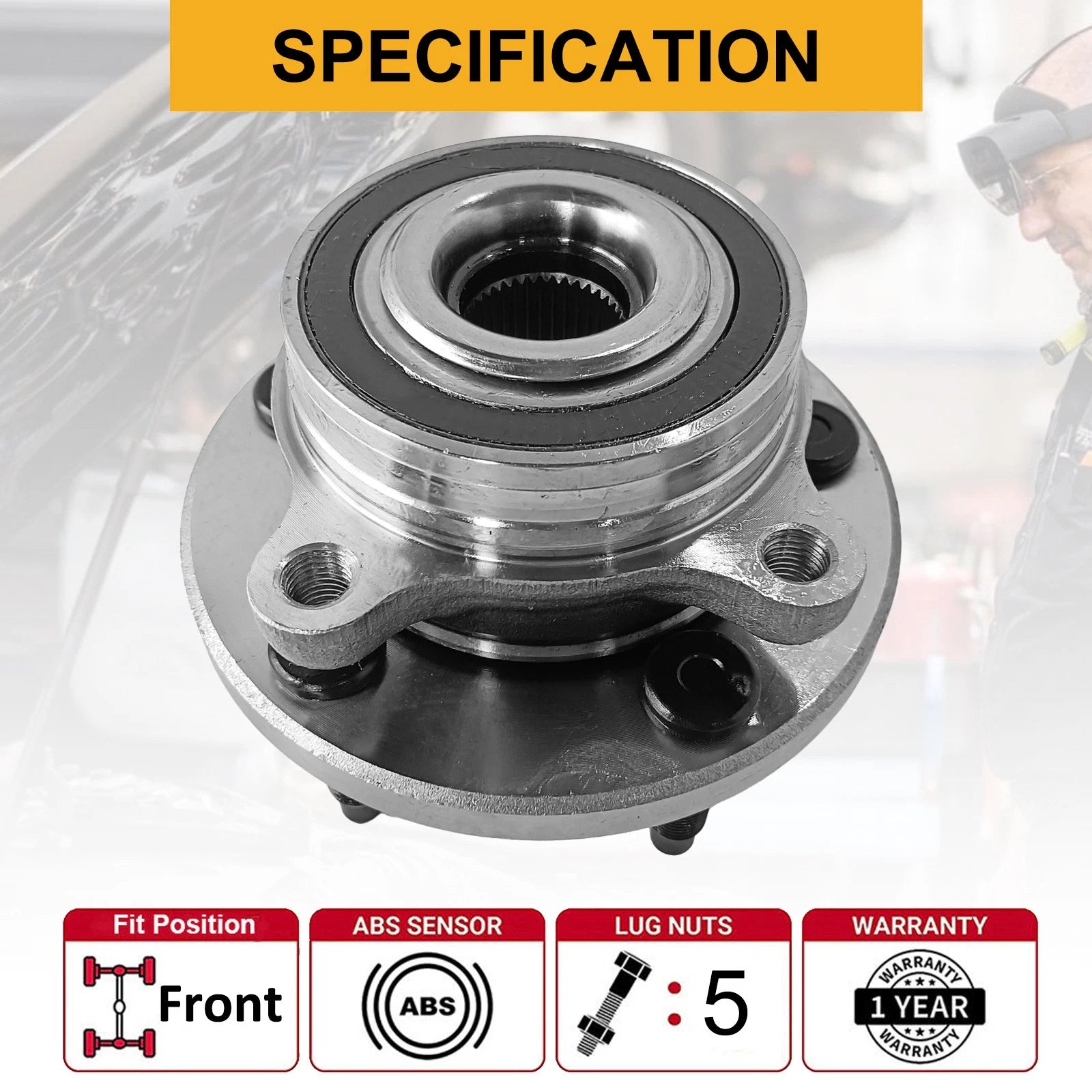 2 Front Wheel Hub Bearings for Ford Taurus Flex Lincoln MKS MKT (2013–2019)