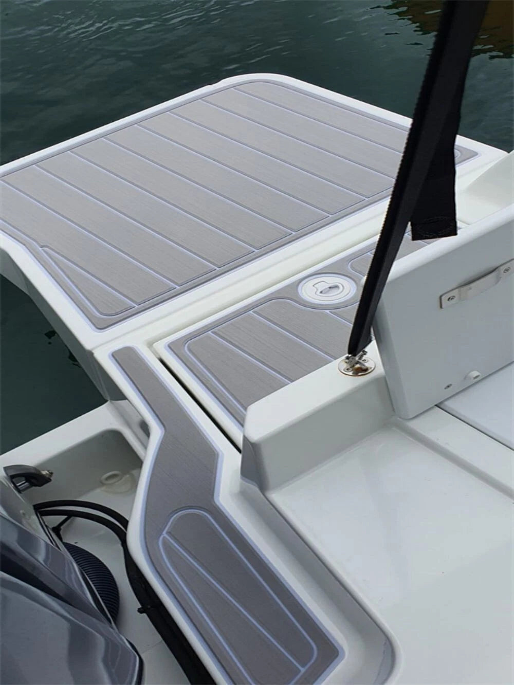 Swim Platform Cockpit Pad for Jeanneau Merry Fisher 795 (2021) - EVA Teak Floor Mat