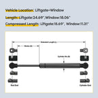 Set of 4 Tailgate Window Lift Supports for Chevrolet Suburban Tahoe GMC Yukon