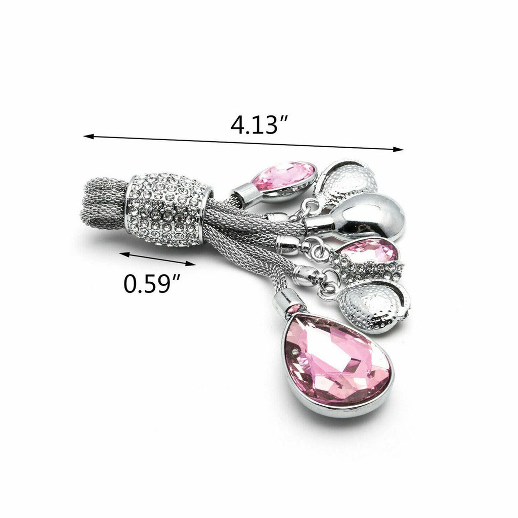 Pink Crystal Diamond Water-Drop Hanging Keychain for Ram (2011-2024)