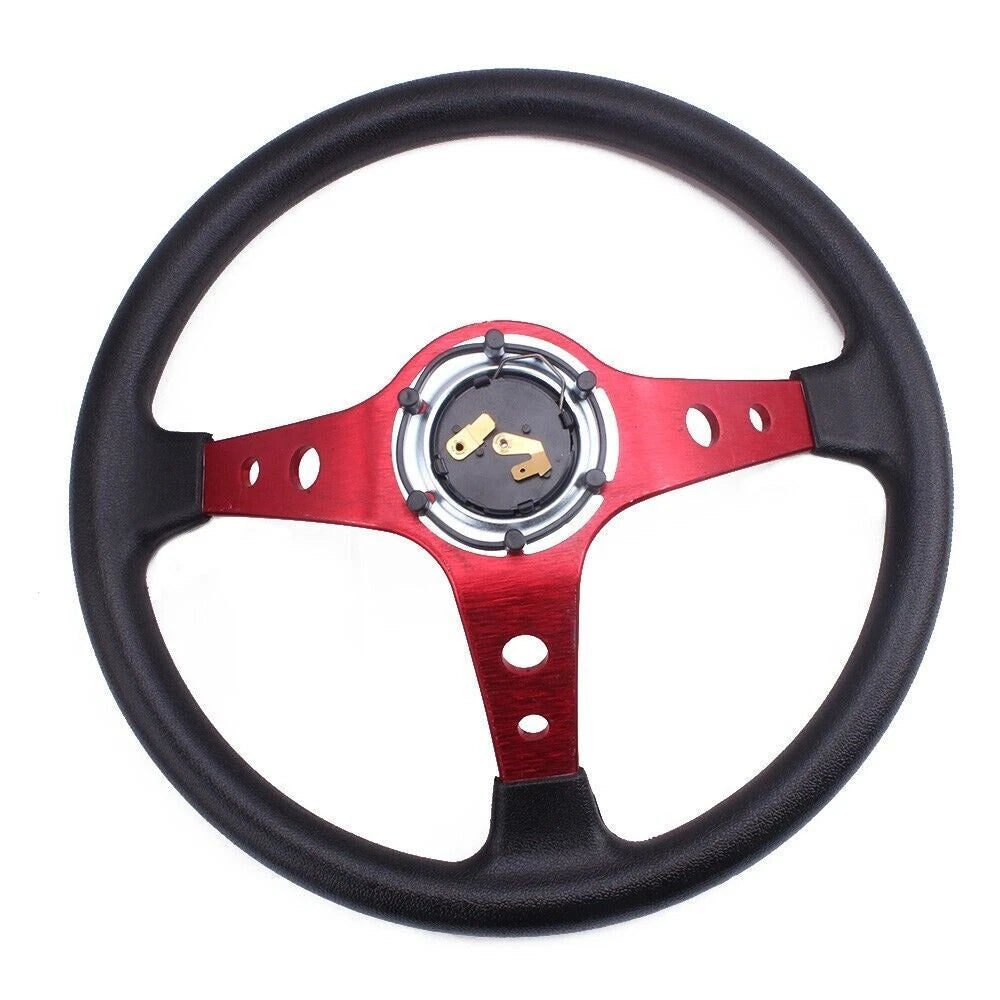 14" Red Steering Wheel + Adapter Plate for Logitech G25 G27 G29 G920