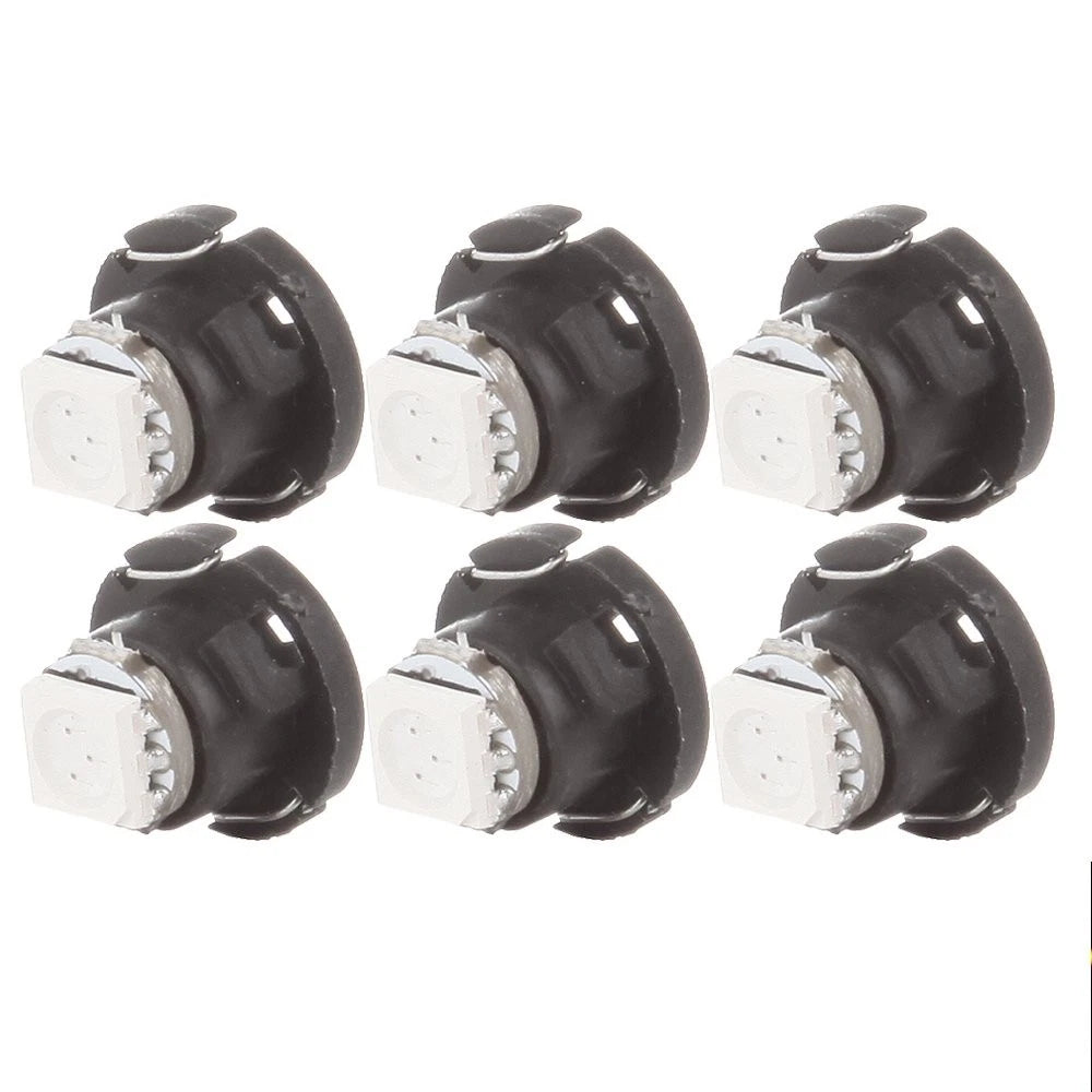 6x Yellow T5/T4.7 Neo Wedge LED Bulbs for Dash A/C Climate Control (12mm)