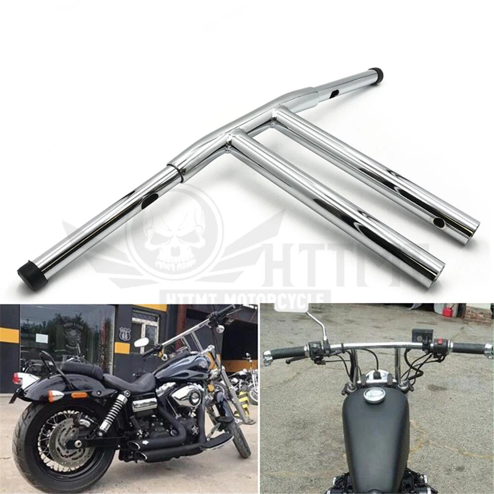 10" Rise T-Bars Handlebar for Harley Sportster Dyna Softail (1996–2017) Chrome