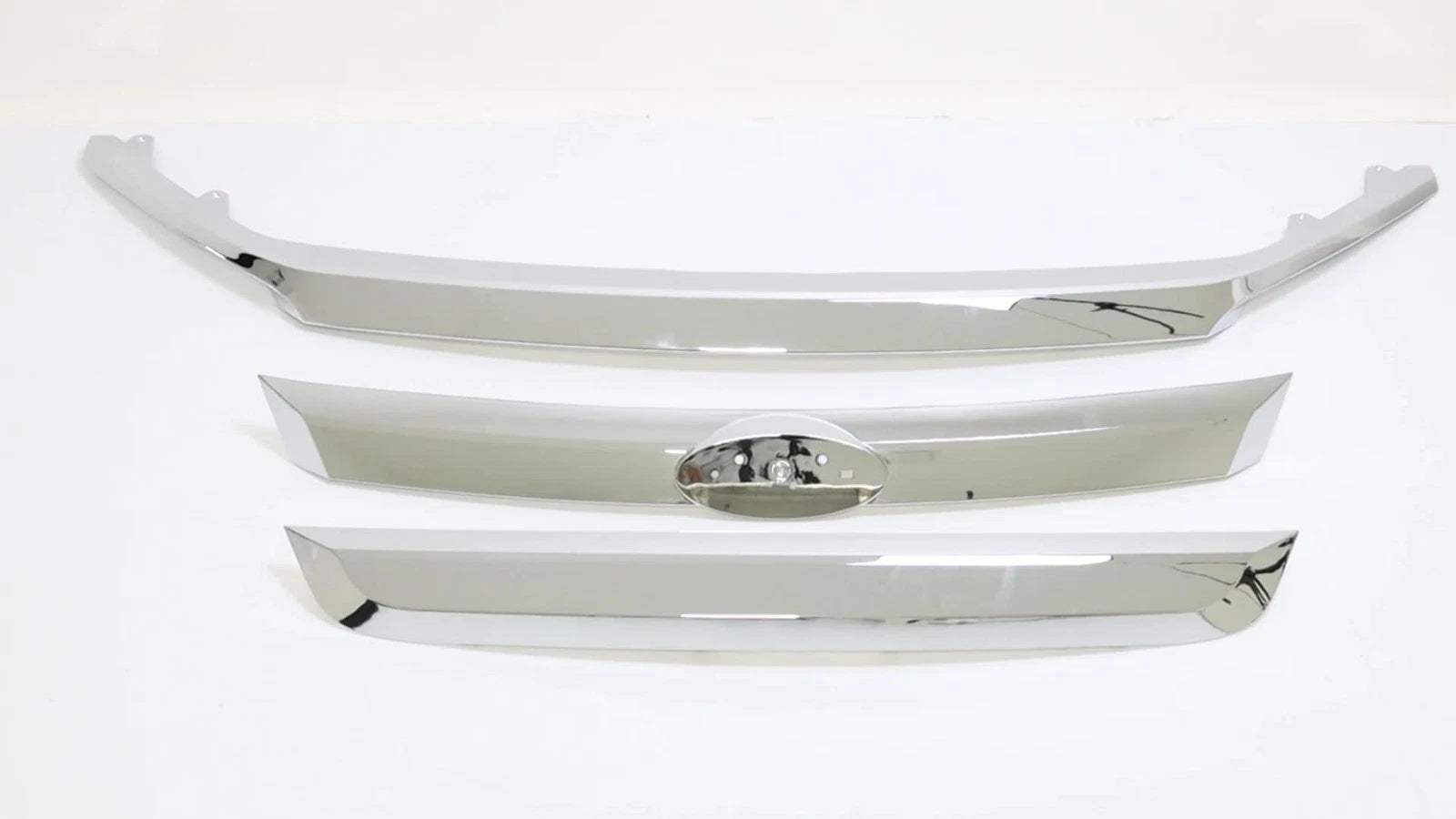 Set of 3 Chrome Front Upper Grille Molding Trim for Ford Fusion (2010–2012)