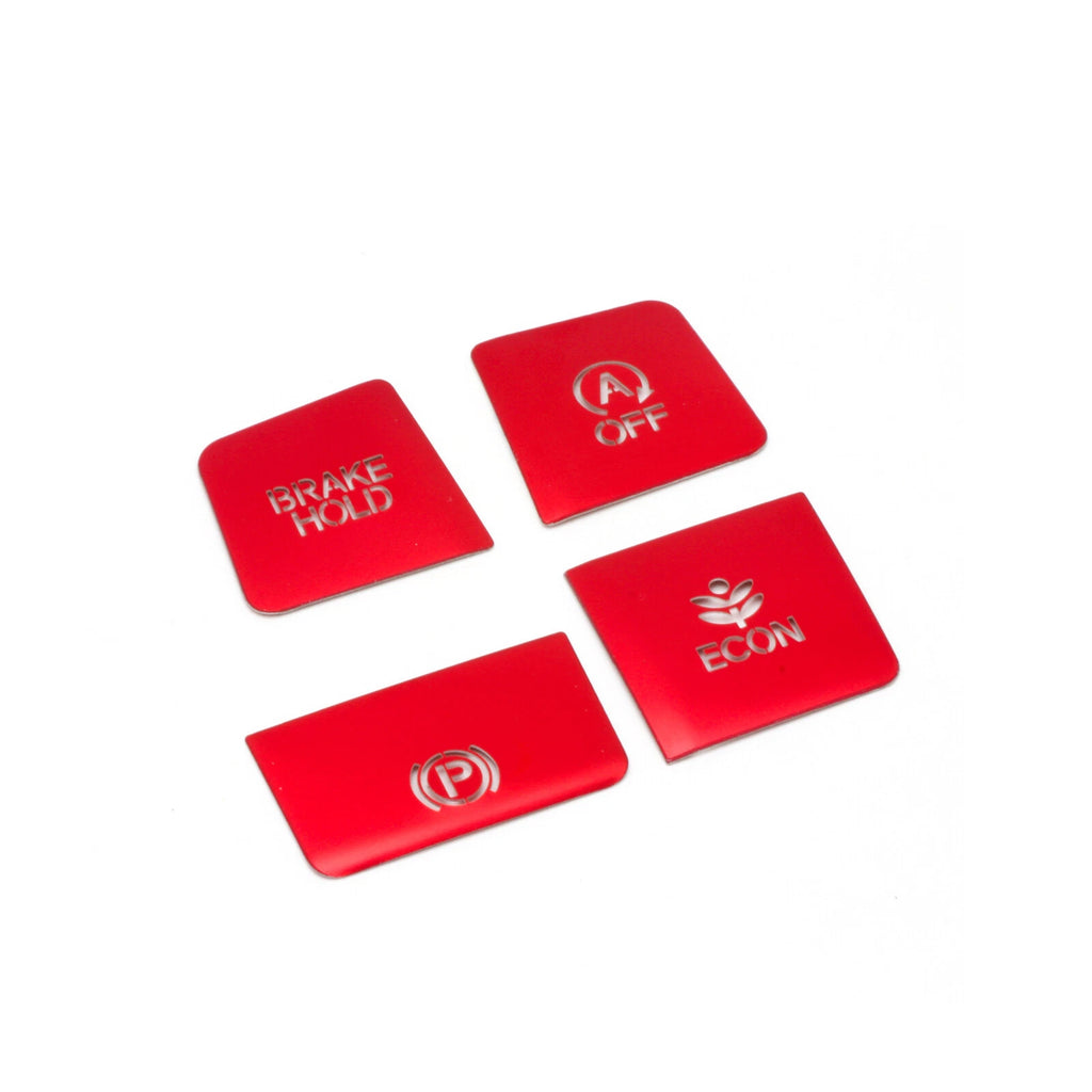 Red Aluminum Inner Parking Brake Hold Button Switch Panel Cover for Civic (2016-2021)