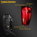 Full LED Tail Light Assembly Pair for GMC Sierra 1500 2500 3500 (2019–2024)