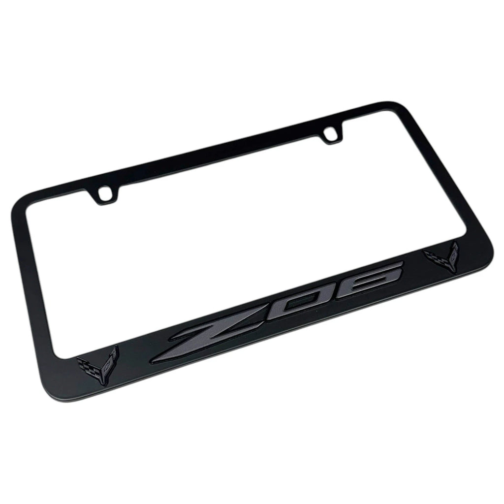 License Plate Frame Black OEM Style for Chevrolet Corvette C8 Z06 (2020–2024)