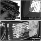 Black Clear Corner Headlights for Chevy Silverado 1500 (2014–2015)