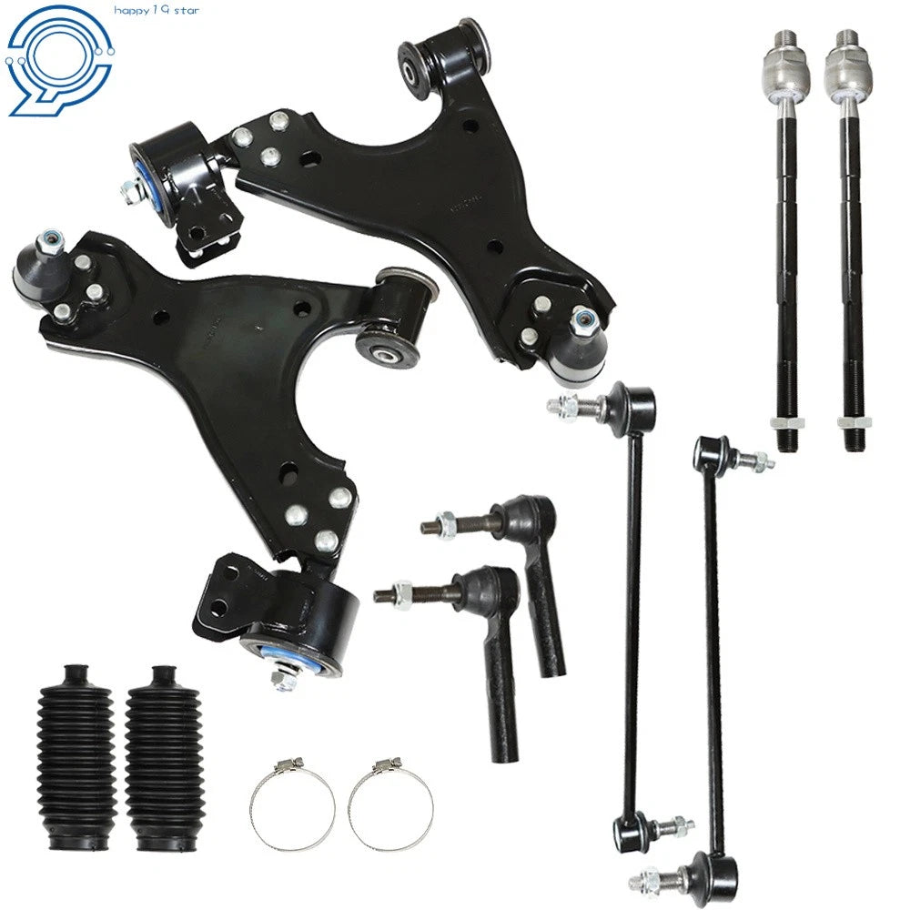 Set of 10 Front Control Arms Ball Joints Tie Rod Ends for GMC Acadia (2007–2016)