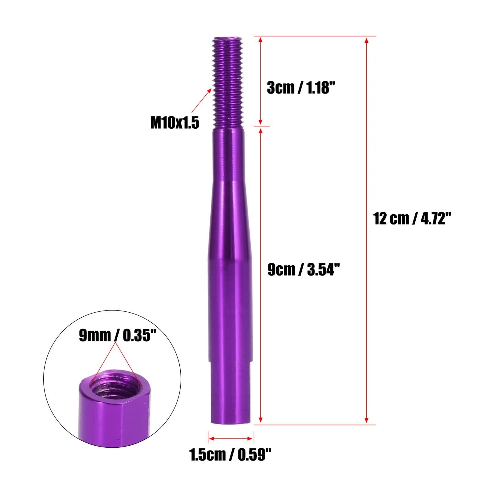 Gear Shift Knob Extender for Honda Civic Fit (M10X1.5, Purple)