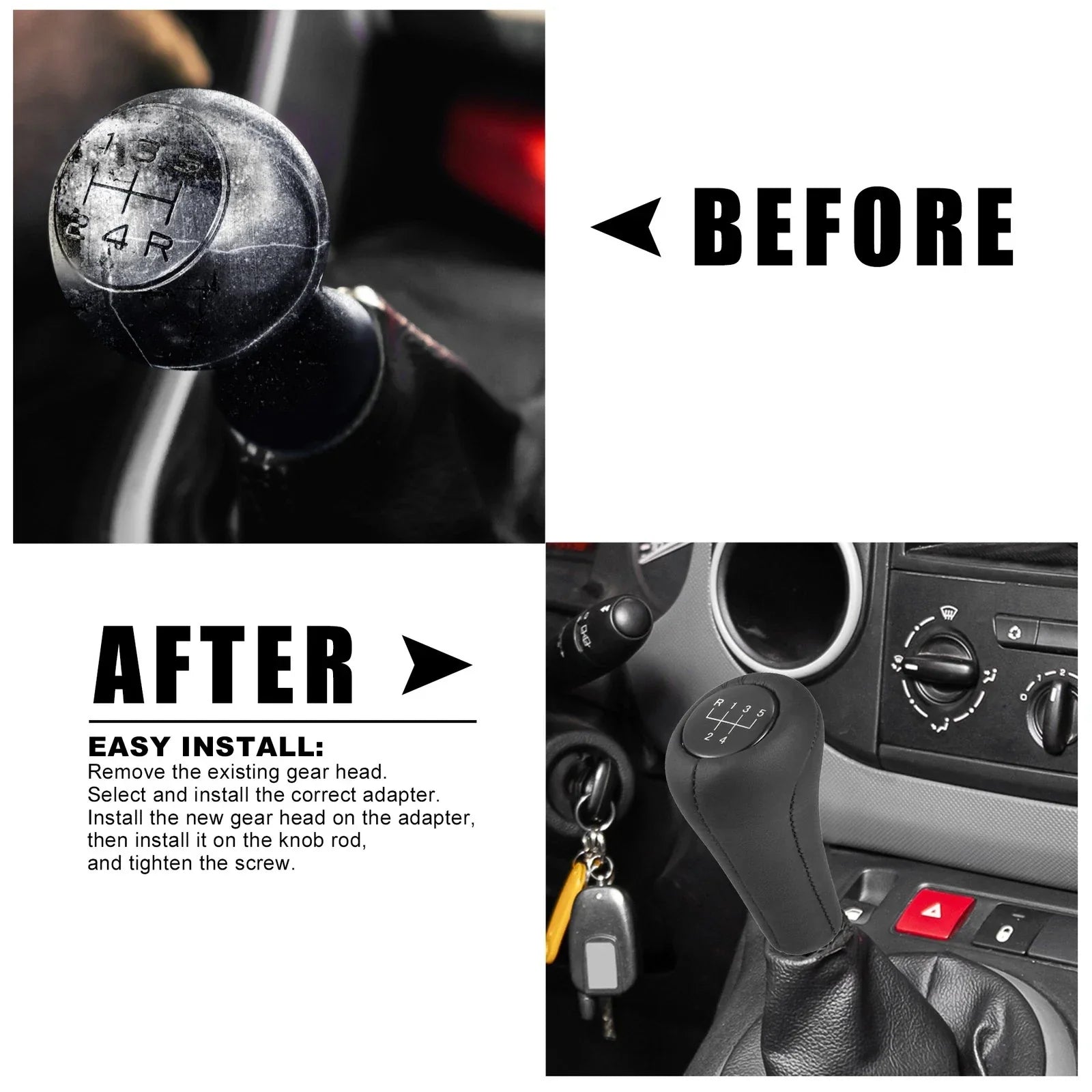 5 Speed Car Gear Shift Knob Head Black Fit for BMW M5 M3 M6 E36 E46 E21 E30