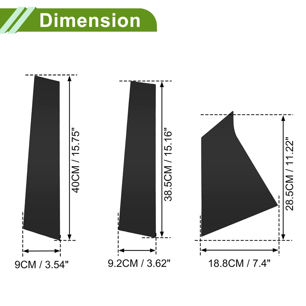 6 Pcs Pillar Window Trim for Chevy Malibu (2016–2021) Black