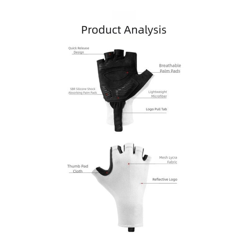 Anti Slip Half Finger Cycling Gloves for Men Women (Breathable, Shockproof)
