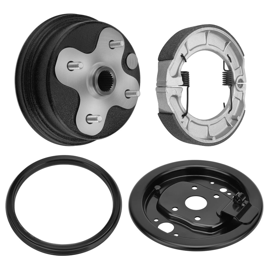 Rear Brake Drum Hub Plate Shoes Kit for Yamaha YFB250FW YFB250 (1991–1998)