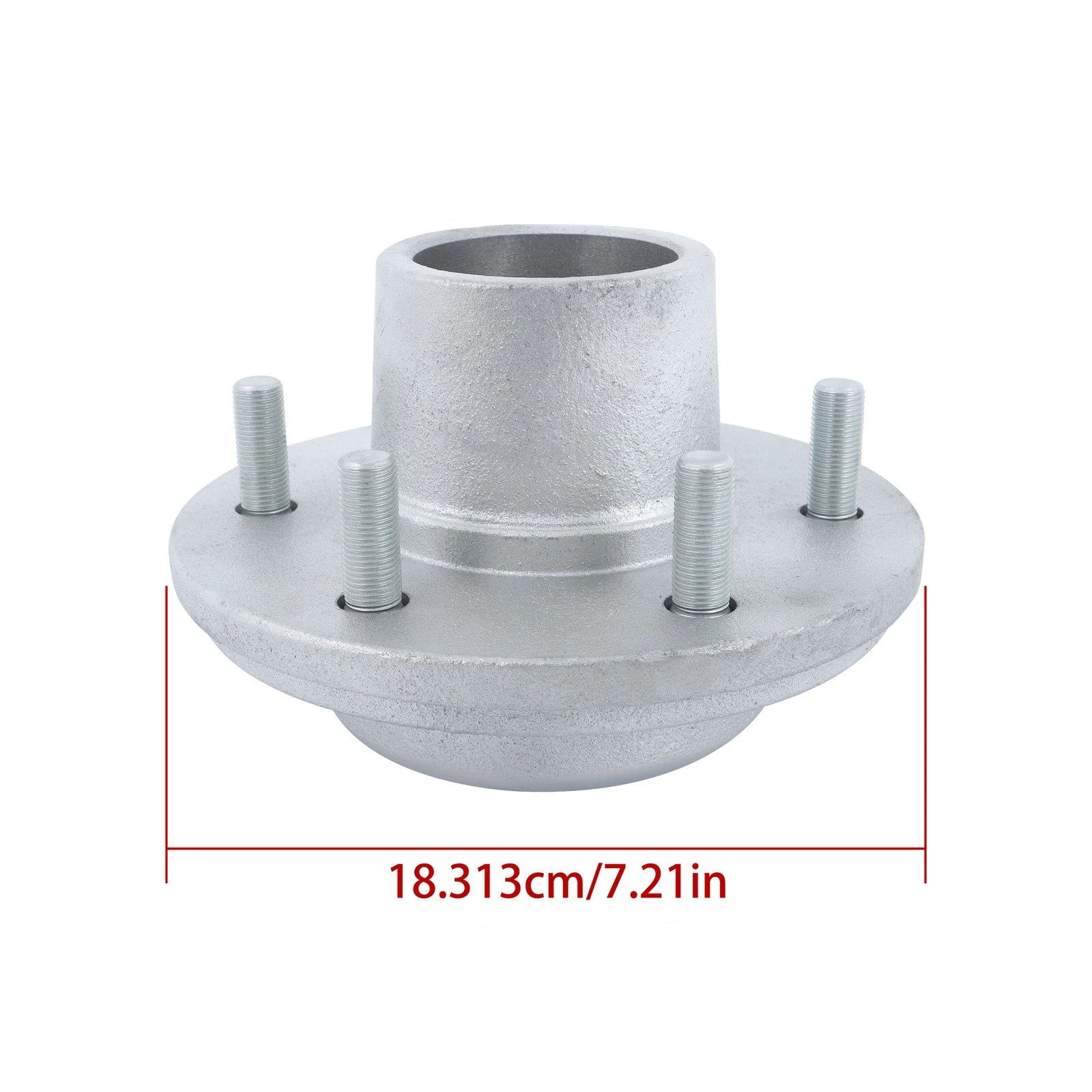 Set of 2 Galvanized Trailer Hubs with Spindle and Bearing Kit for Trailer