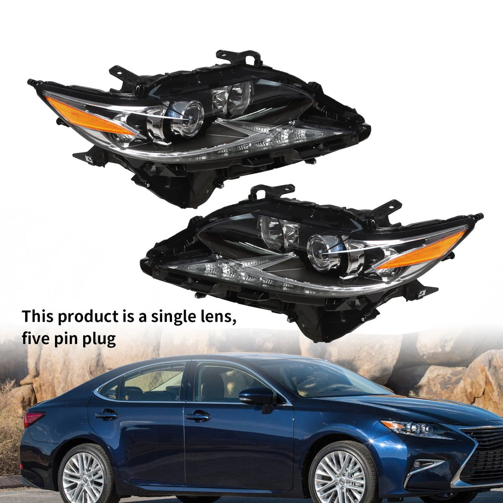 Left & Right Headlight for Lexus ES350 ES300H (2016–2018) Halogen LED DRL Projector