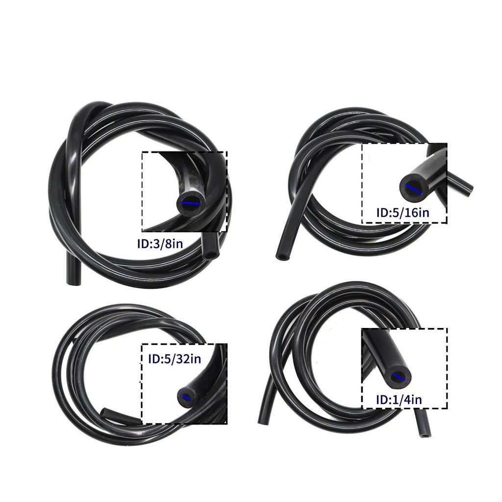 Set of 4 Vacuum Tubing Hose Lines 5/32 1/4 5/16 3/8" 5FT 130PSI