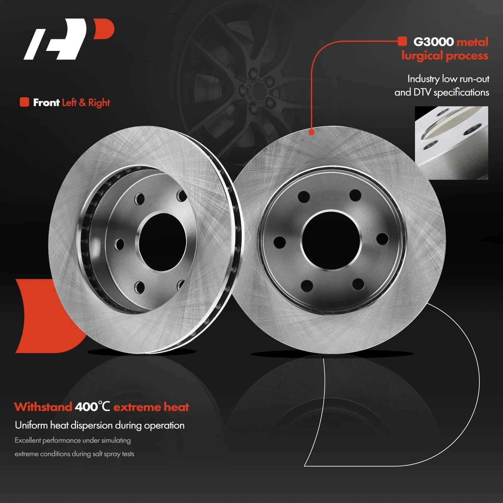 Front Disc Brake Rotor & Ceramic Pads for Chevy K1500 K2500 Tahoe (1995–2000)