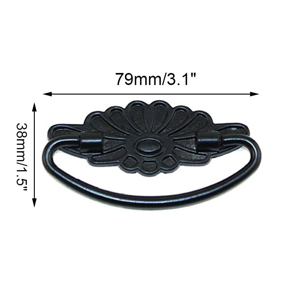 10X Antique Door Pull Handle for Kitchen Cupboard Drawer (Black)