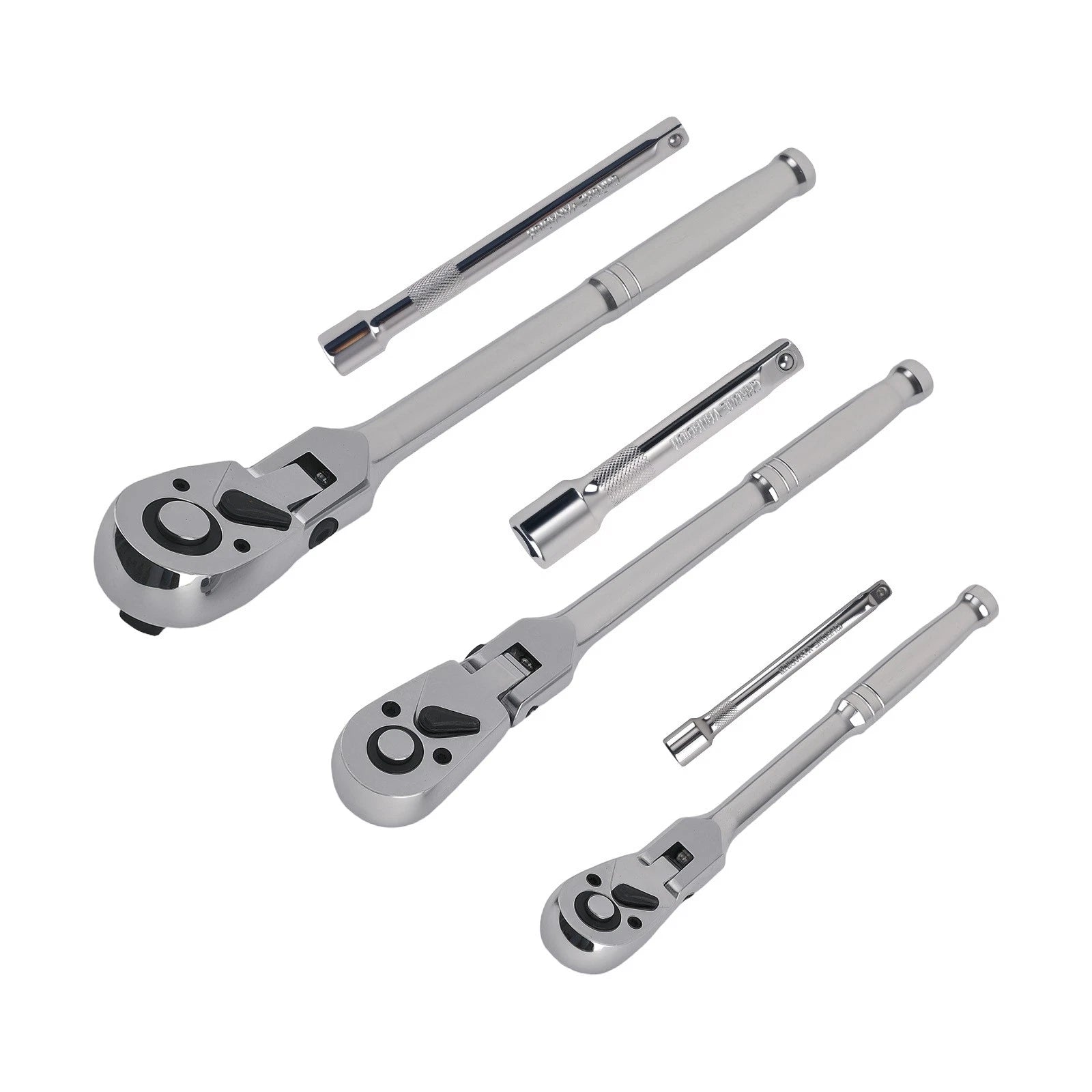 Flexible Ratchet and Extension Bar Set for 1/4, 3/8, 1/2 Drive (—)