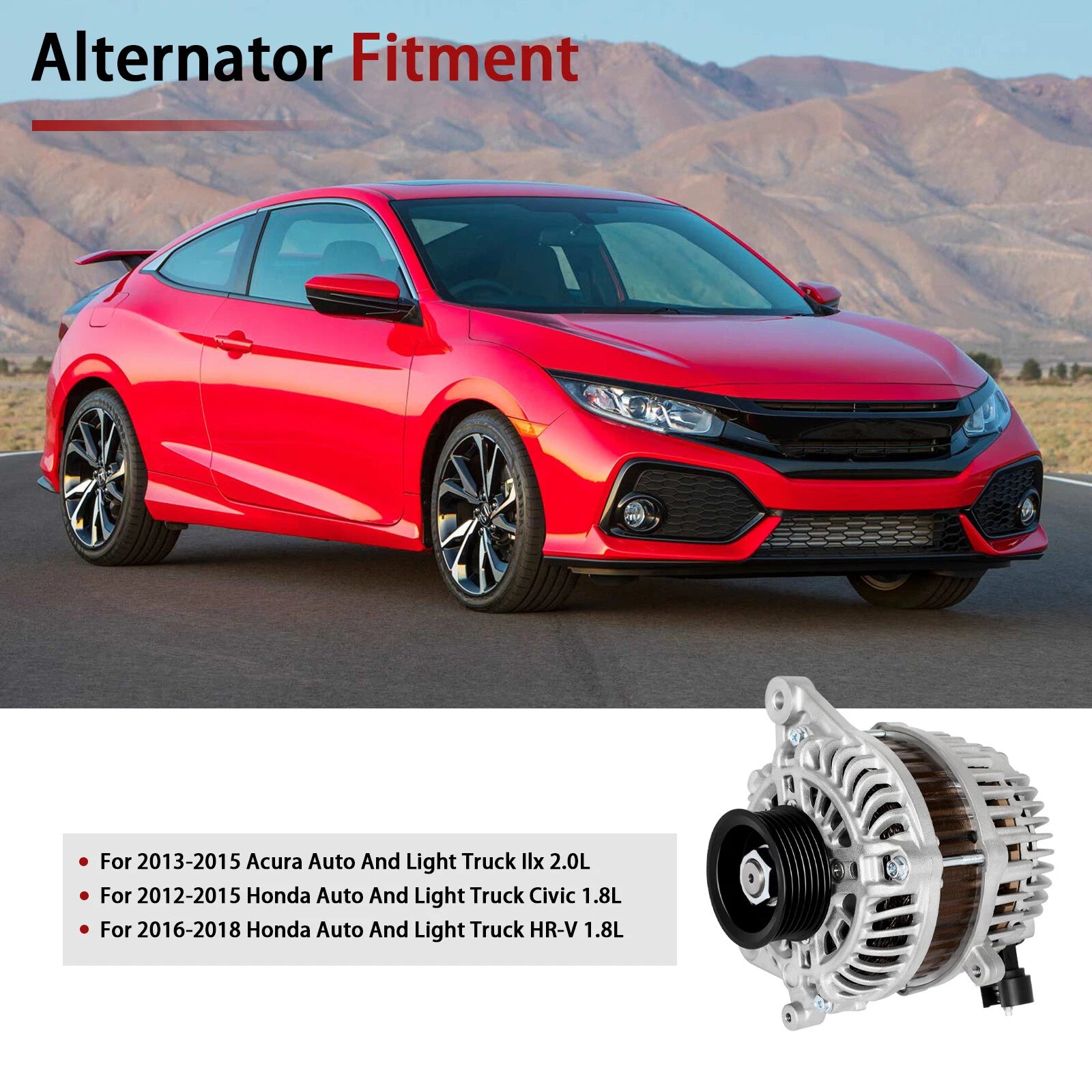 Alternator for Acura ILX (2013–2015) & Honda Civic (2012–2015)