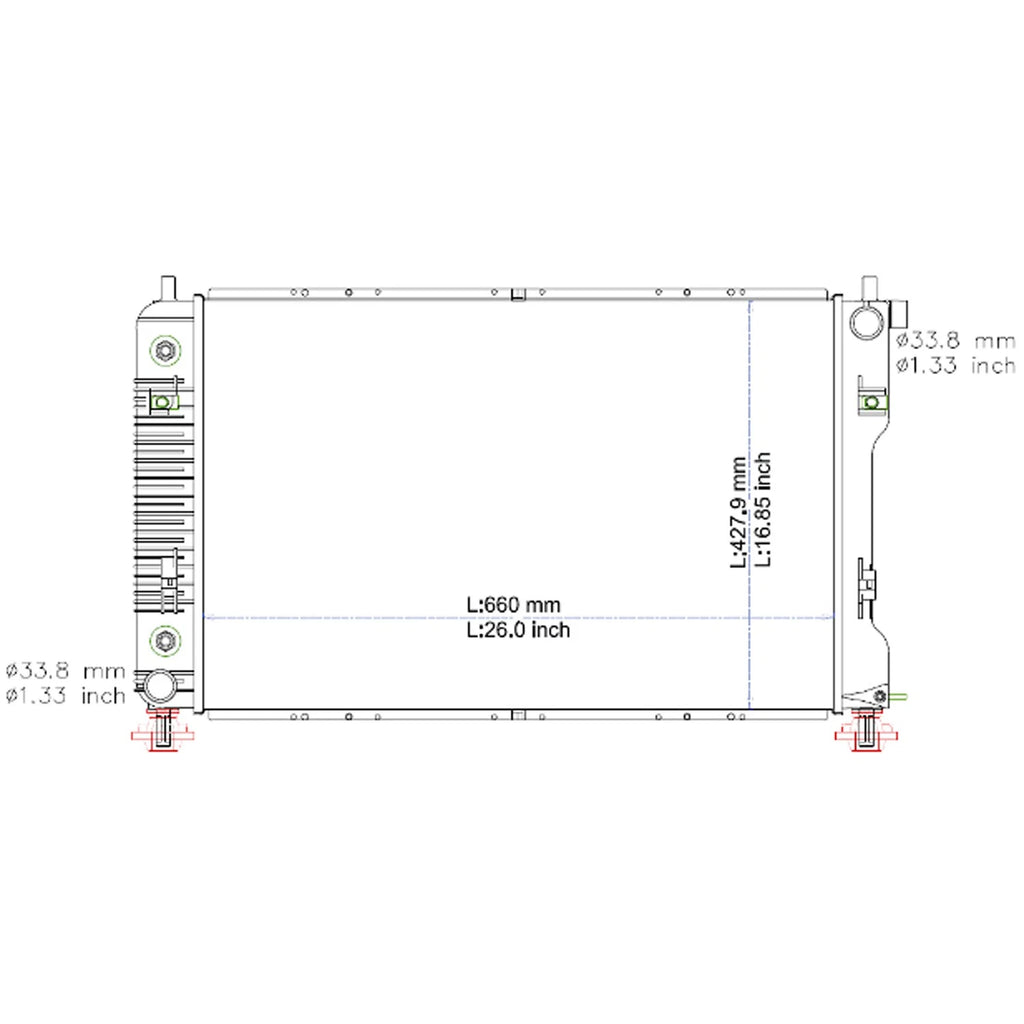 Replacement Plastic/Aluminum Radiator w/Air Conditioning (See Compatible Chart)