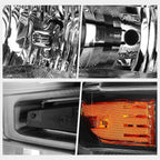 Amber Corner Headlights Lamp Black for Silverado 1500 WT/Custom Trail Boss (2019–2024)