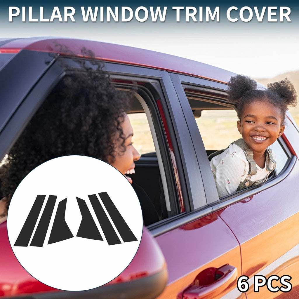 6 Pcs Door Pillar Window Trim for Honda Civic (2022–2024) Black