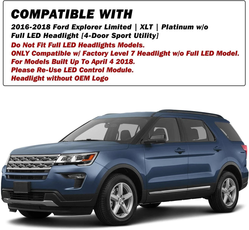 LED DRL Headlight for Ford Explorer Limited/XLT/Platinum (2016–2019) Left