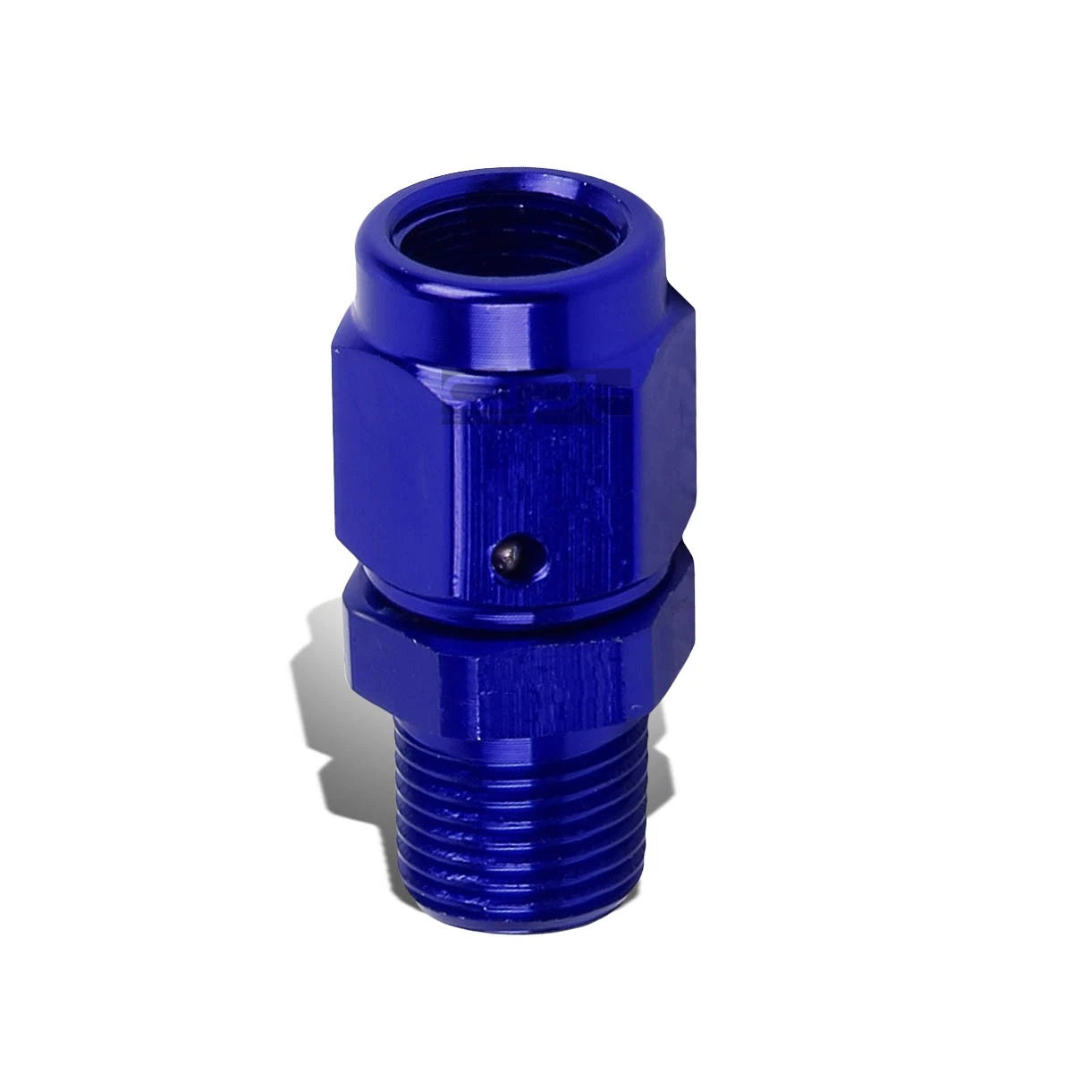 3-AN Female Flare to 1/8" NPT Male Blue Aluminum B-Nut Swivel Coupler Fitting