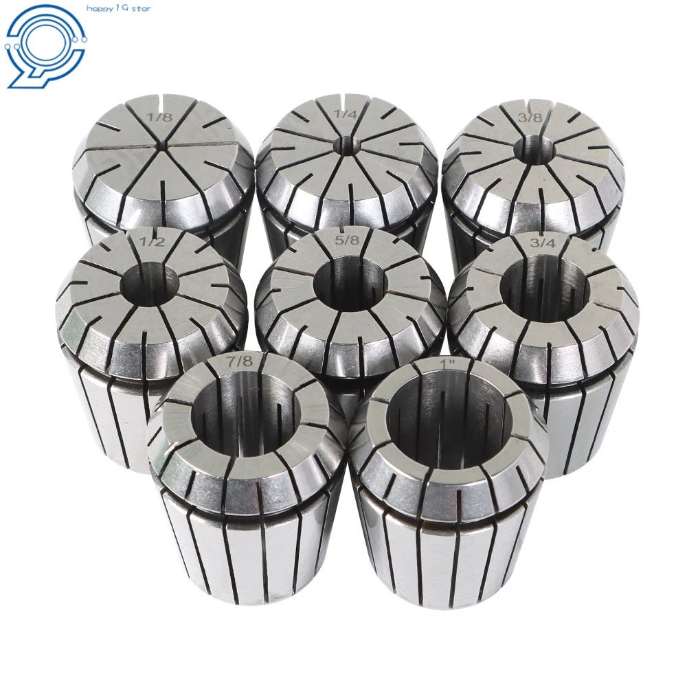 Set of 10 Spring Collet Chucks for Precision Machining