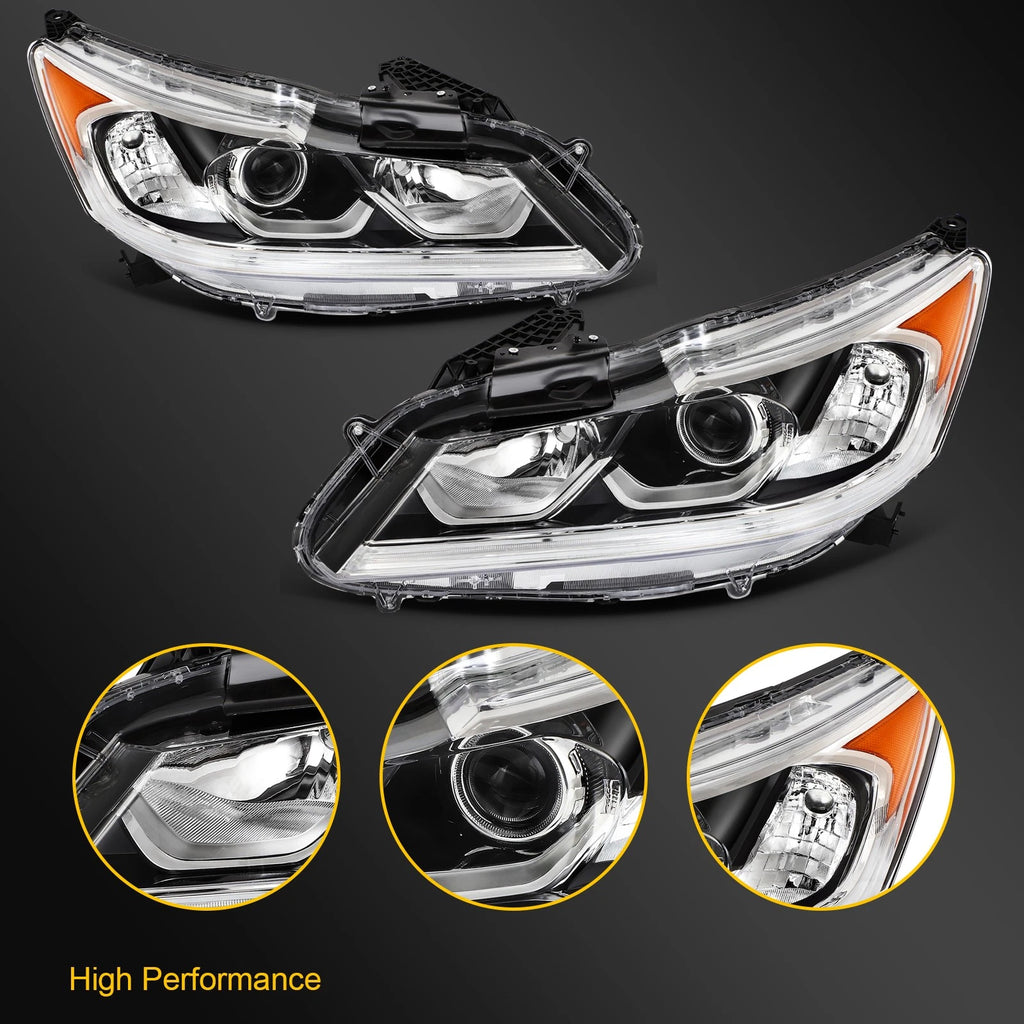 2X LED DRL Headlights for Honda Accord Sedan (2016–2017)