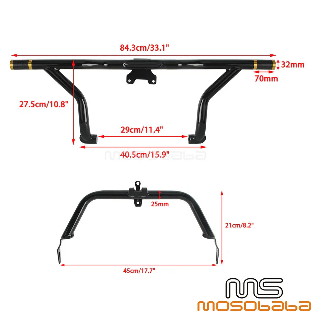 Highway Crash Bar w/Fairing Support for Harley Road Glide Custom (15-23)