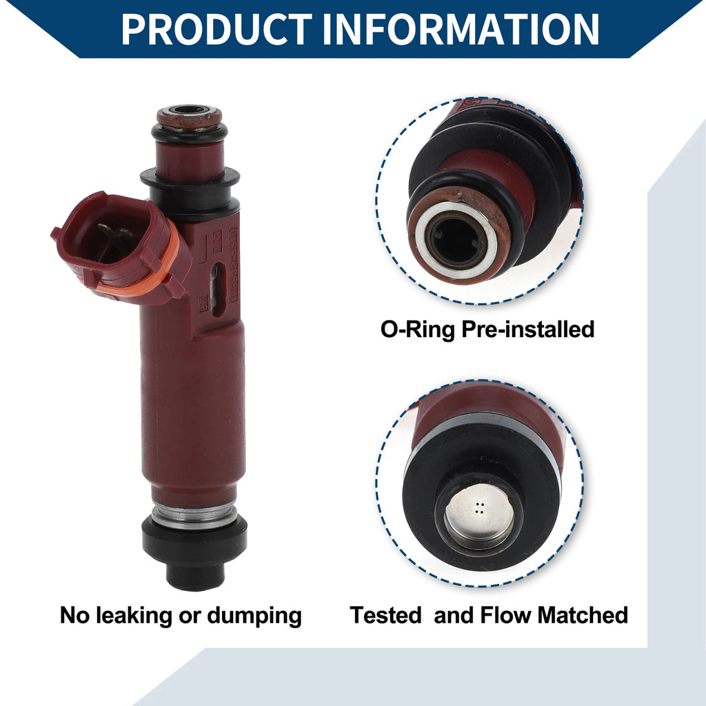 Fuel Injector No.BP4W-13-250 for Mazda Miata 1.8 (1999–2001) 1 Pc Wine Red