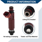 Fuel Injector No.BP4W-13-250 for Mazda Miata 1.8 (1999–2001) 1 Pc Wine Red