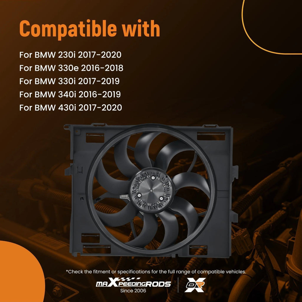 Radiator Cooling Fan for BMW 340i 2016–2019, 230i/430i 2017–2020