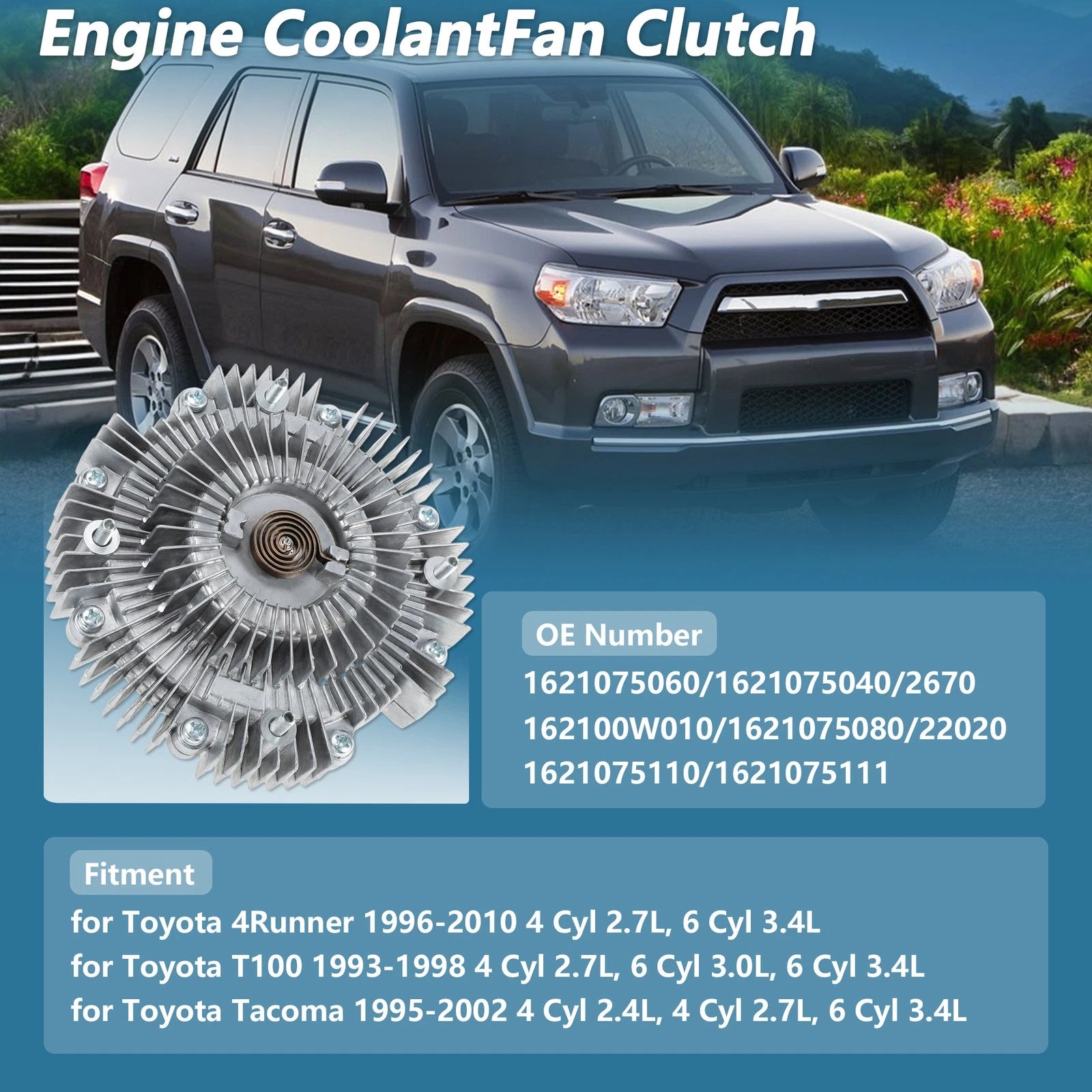 Cooling Fan Clutch for Toyota 4Runner, Tacoma (1996–2010) No. 1621075060