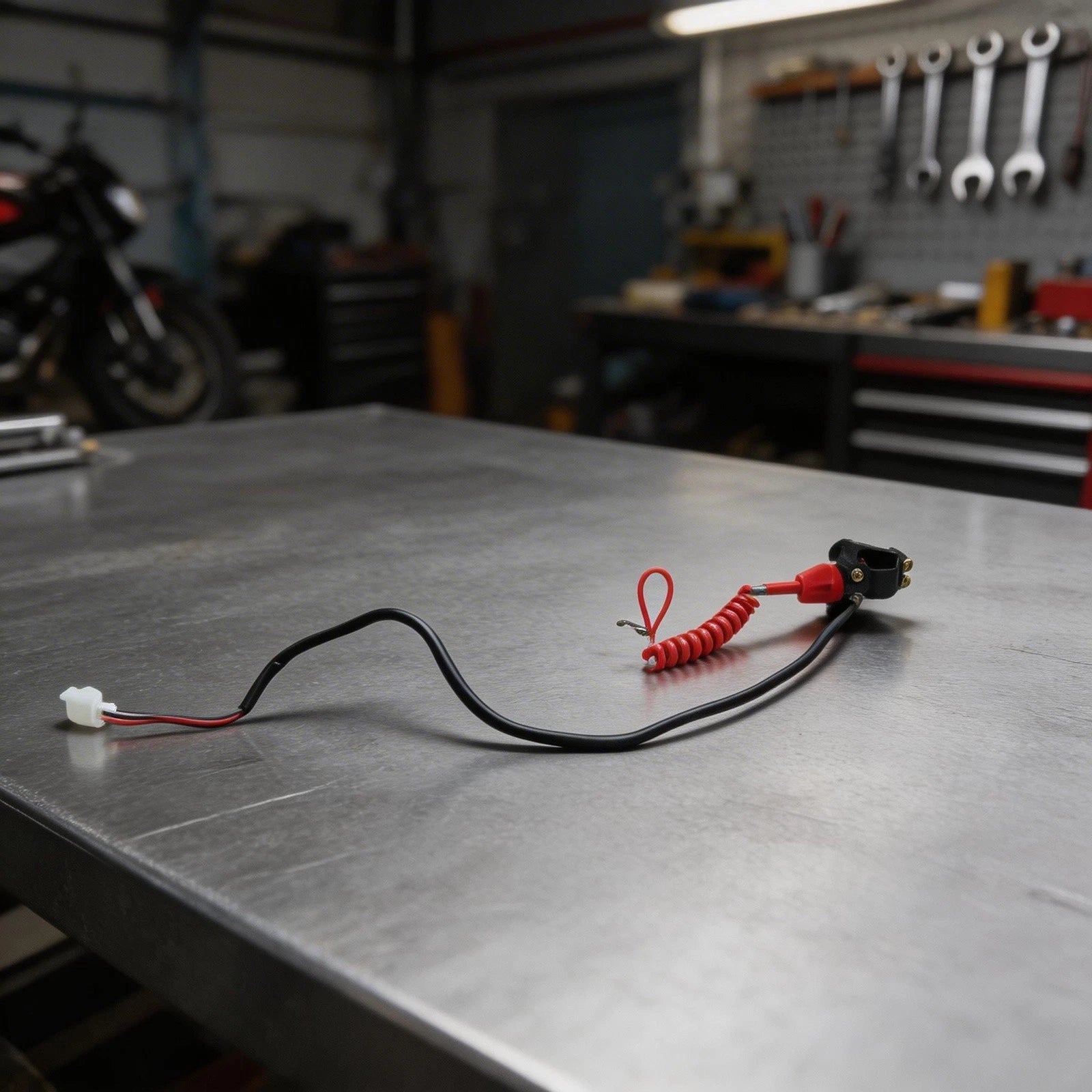 Compact Engine Stop Button with Tether for ATV Motorcycle (2010–2023)