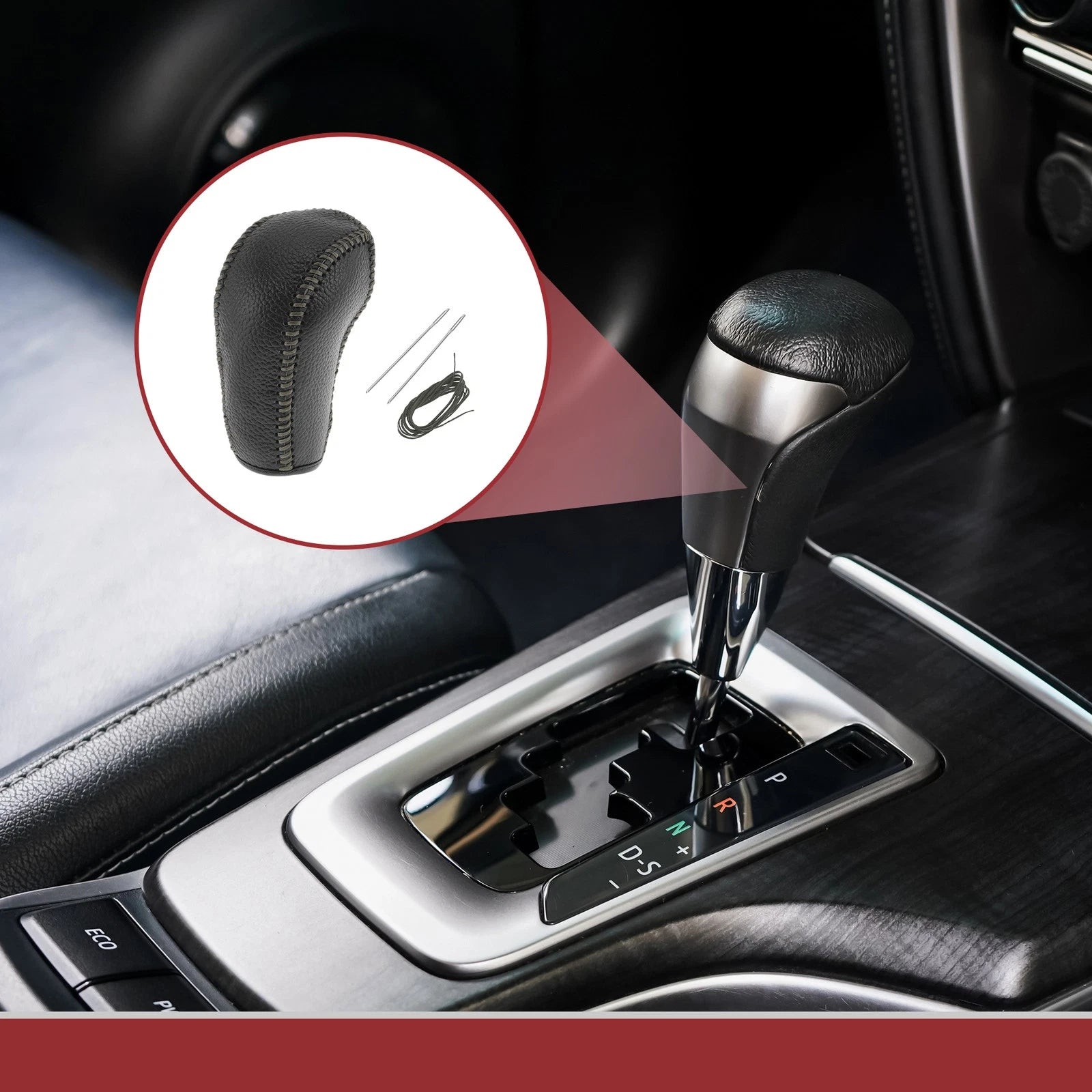 Gear Shift Knob Cover for Subaru Forester (2014–2017) Black Gray