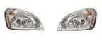 Chrome Projection Headlights with LED U-Bar Light for Freightliner Cascadia (2018–2025)