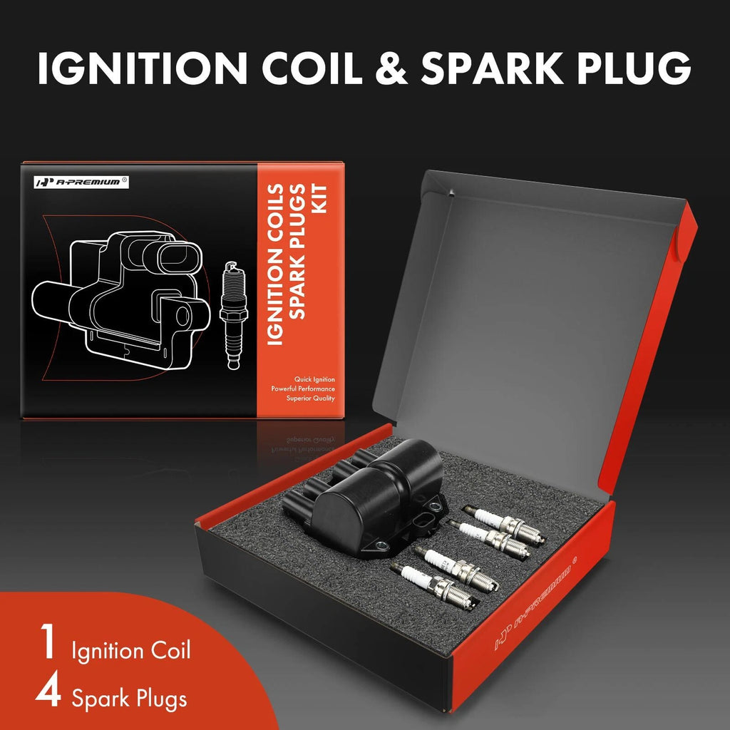 Ignition Coil & 4x Iridium Platinum Spark Plugs for Chevy Optra