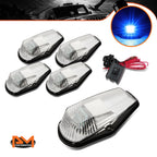 5Pcs Chrome Blue LED Cab Roof Running Light W/Switch for F-Series (1980–1996)