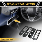 Set of 1 Carbon Fiber Front Door Window Switch Trim for Toyota Tacoma (2024)