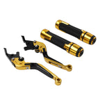 Gold Extendable Brake Clutch Lever Grip Set for BMW R1200GS R1250GS (2013-2023)